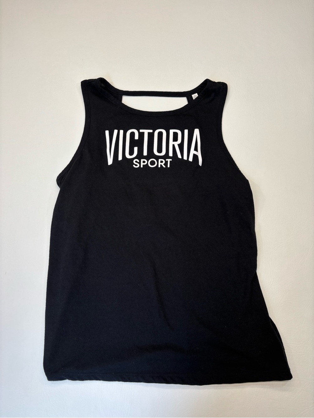Victoria’s Secret Sport Tank Top L Black Sleeveless Graphic Workout Shirt
